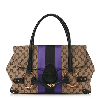 Gucci Monogram Horsebit Web Tom Ford Tote Brown Purple 1 of 13