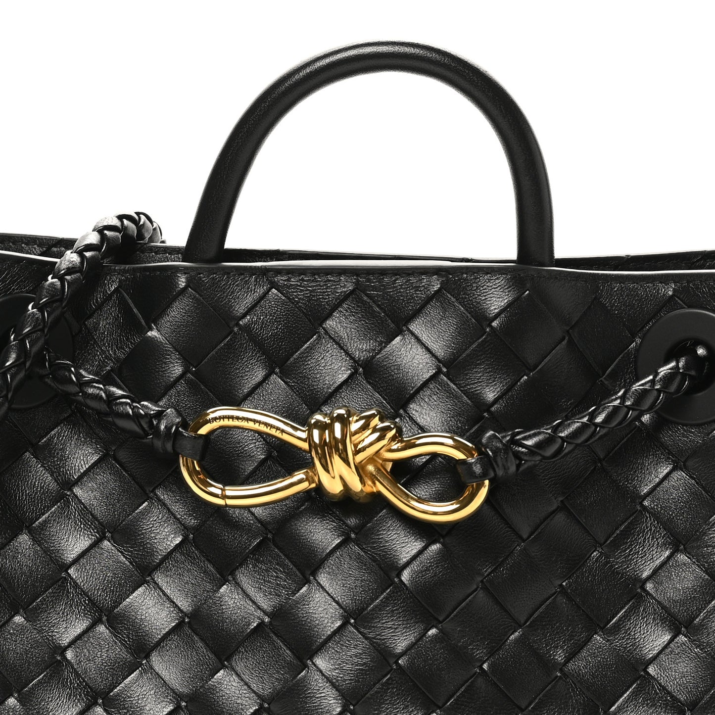 Nappa Intrecciato Small Andiamo Shoulder Bag Black