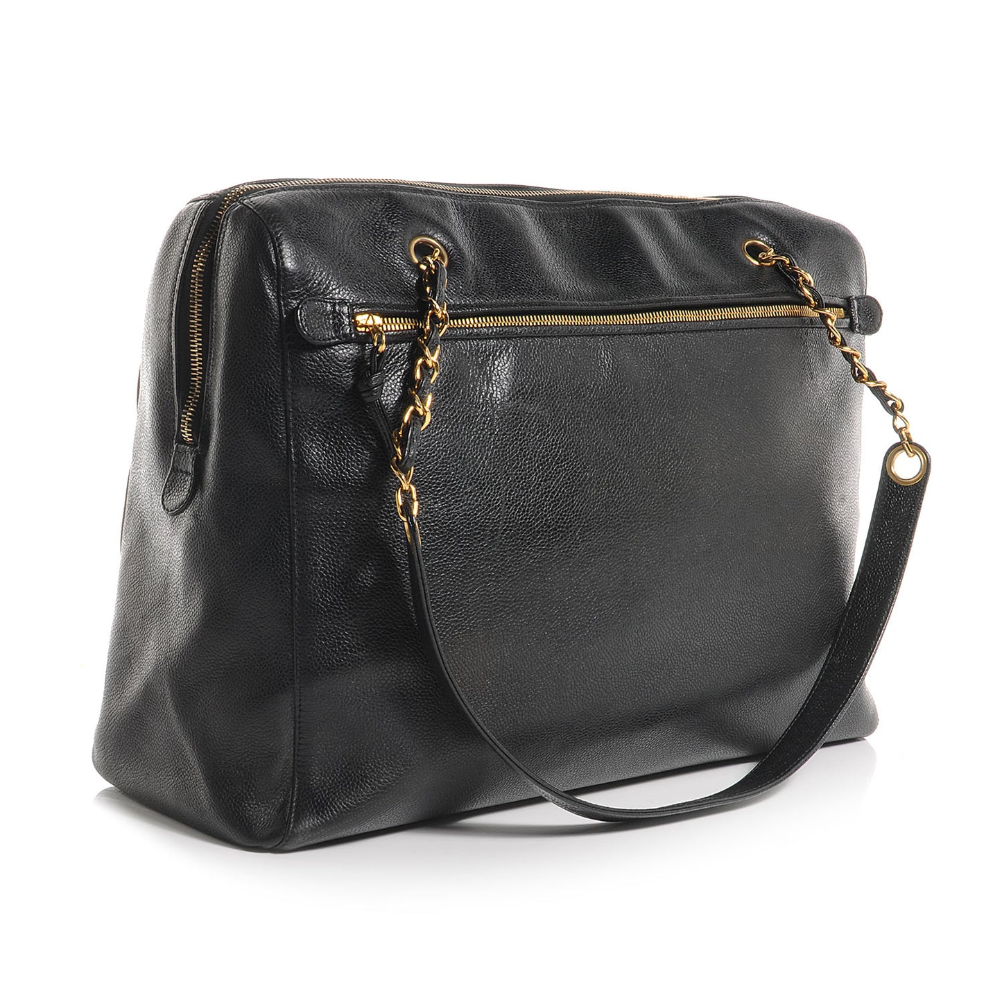 Caviar Large CC Shoulder Bag Black
