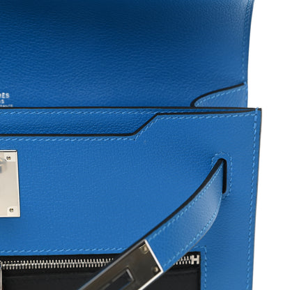 Hermes Evercolor Evergran Barenia Colormatic Kelly Depeches 25 Pouch Blue Hydra Black Fauve 8 of 9