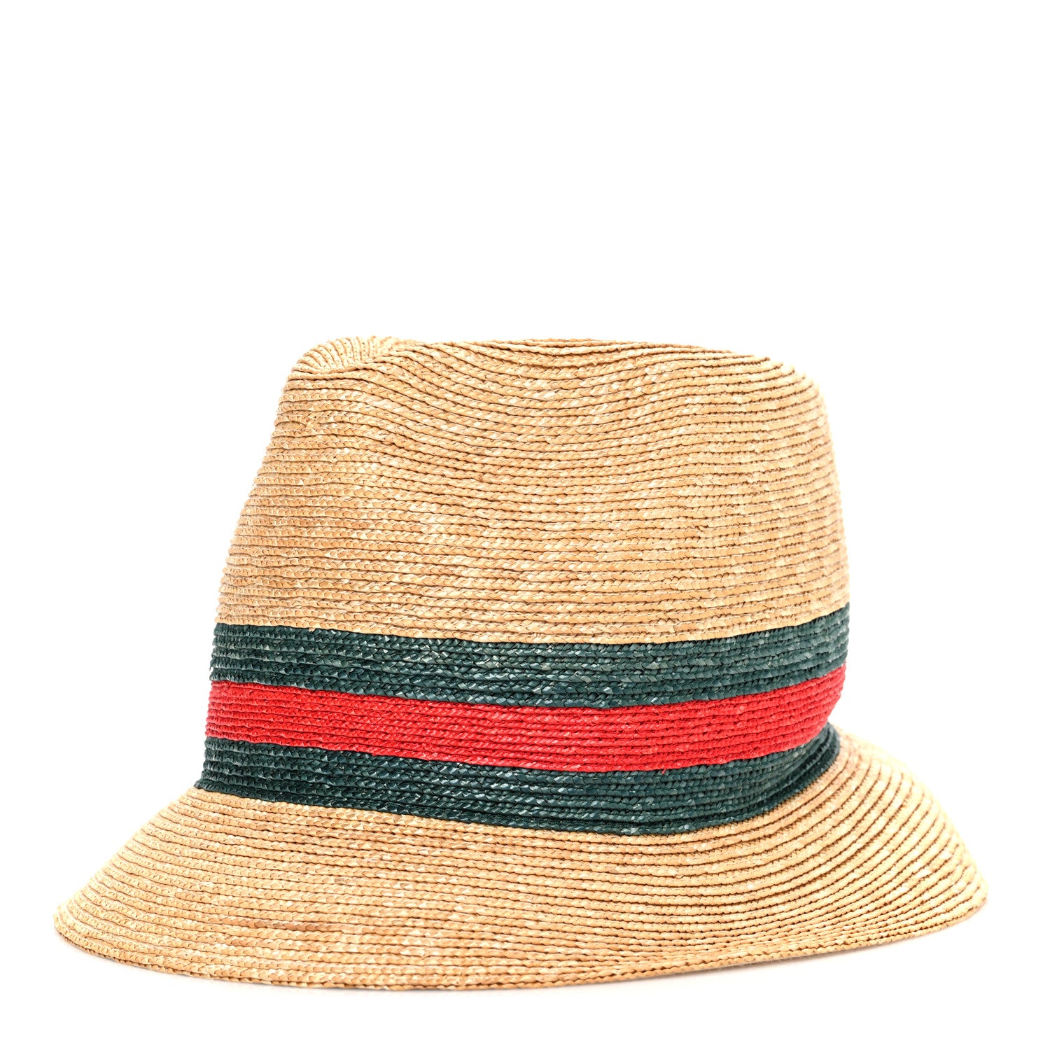 Gucci Abaca Straw Web Fedora Hat M 1 of 9