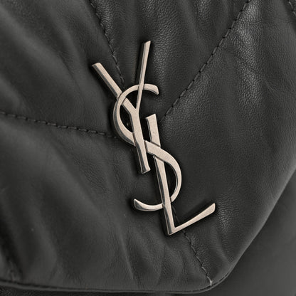 Saint Laurent Lambskin Quilted Toy Loulou Puffer Monogram Chain Satchel Fog 13 of 13