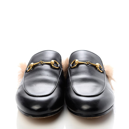 Gucci Calfskin Fur Womens Princetown Slippers 38 Black 2 of 10