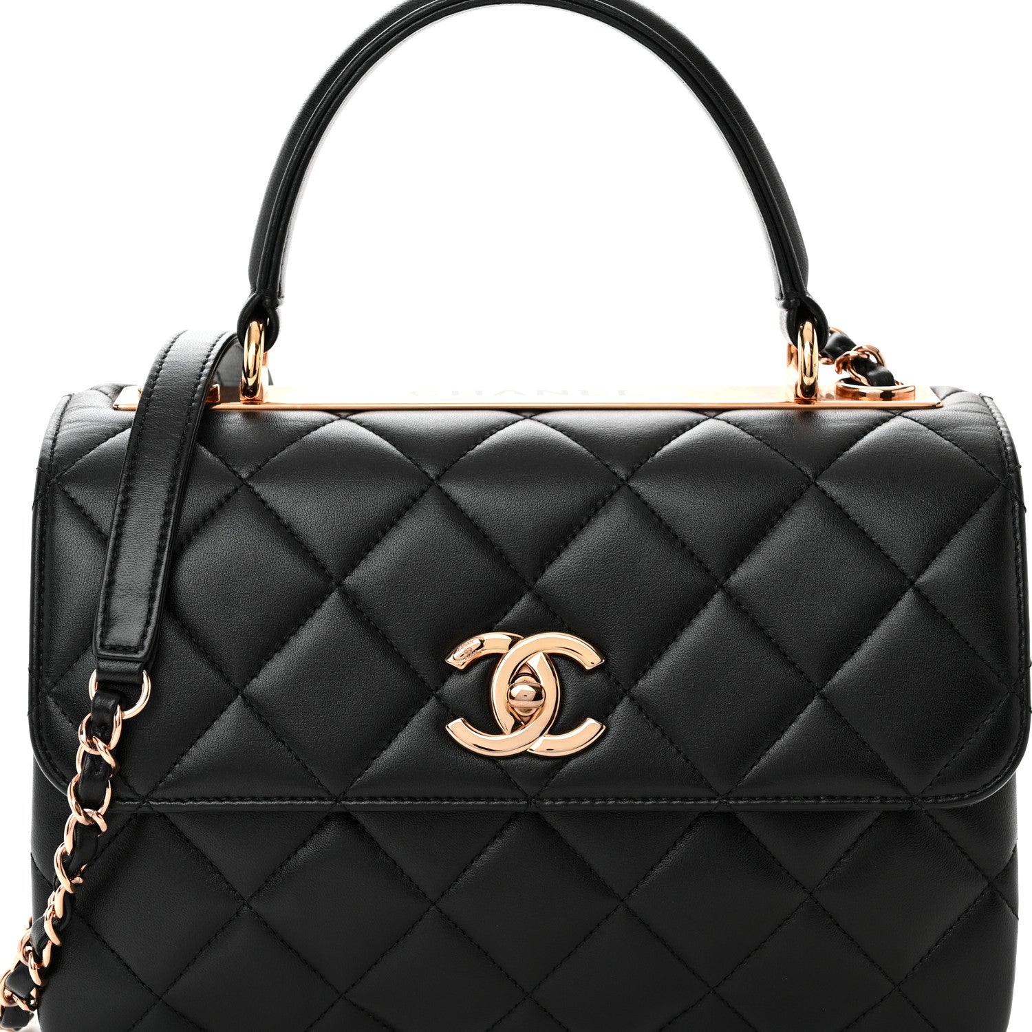 Chanel Lambskin Quilted Small Trendy CC Dual Handle Flap Bag Black 8 of 12