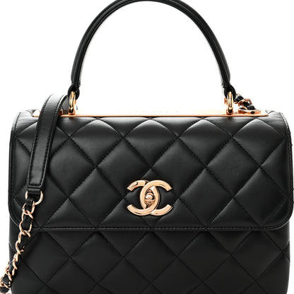 Chanel Lambskin Quilted Small Trendy CC Dual Handle Flap Bag Black 8 of 12