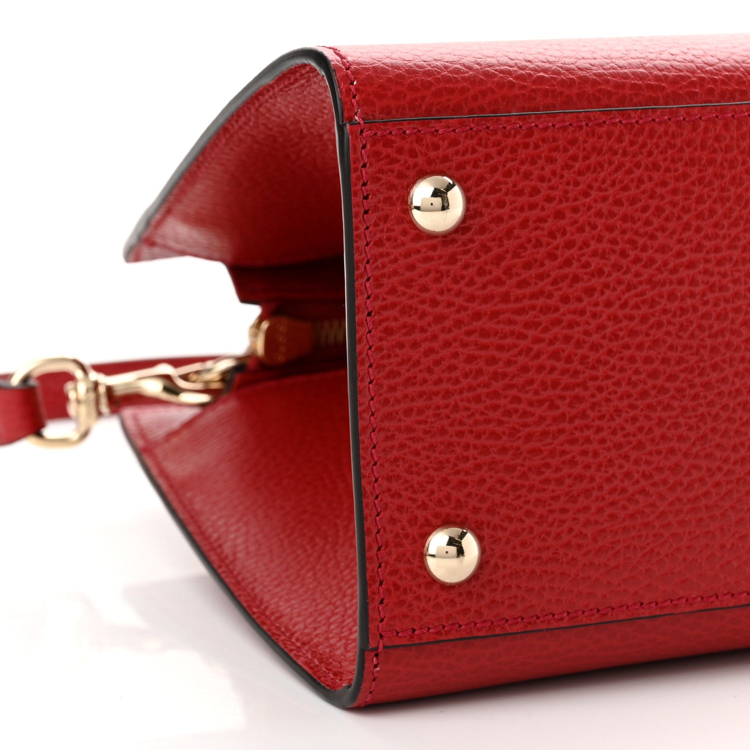 Gucci Dollar Calfskin Medium Soho Top Handle Satchel Hibiscus Red 9 of 10