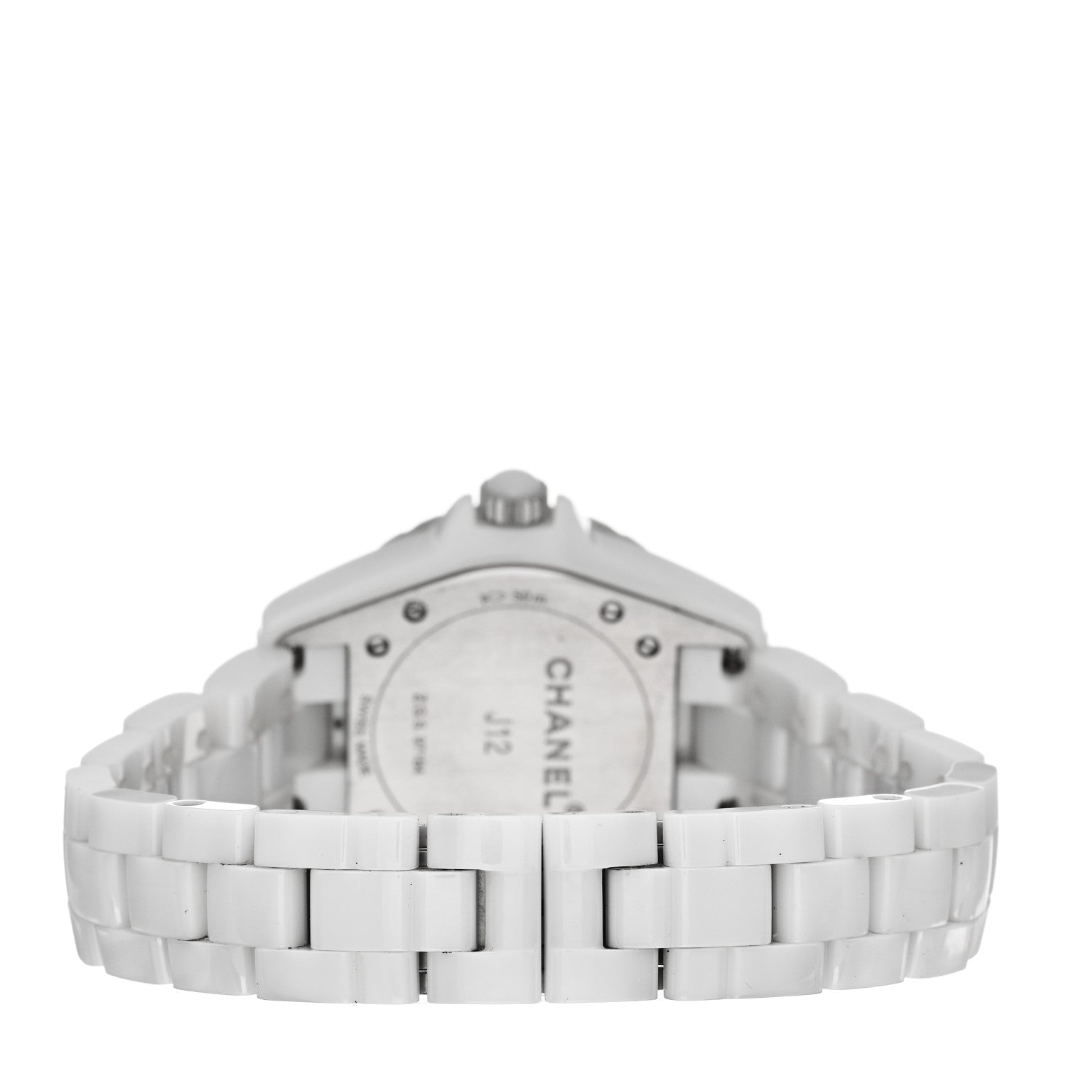 Chanel Stainless Steel Ceramic Diamond Bezel 33mm J12 Quartz Watch White 3 of 5