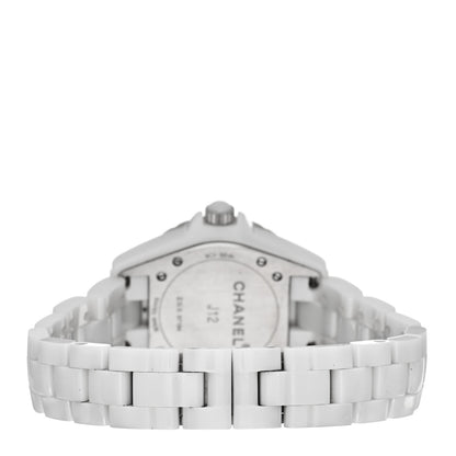 Chanel Stainless Steel Ceramic Diamond Bezel 33mm J12 Quartz Watch White 3 of 5