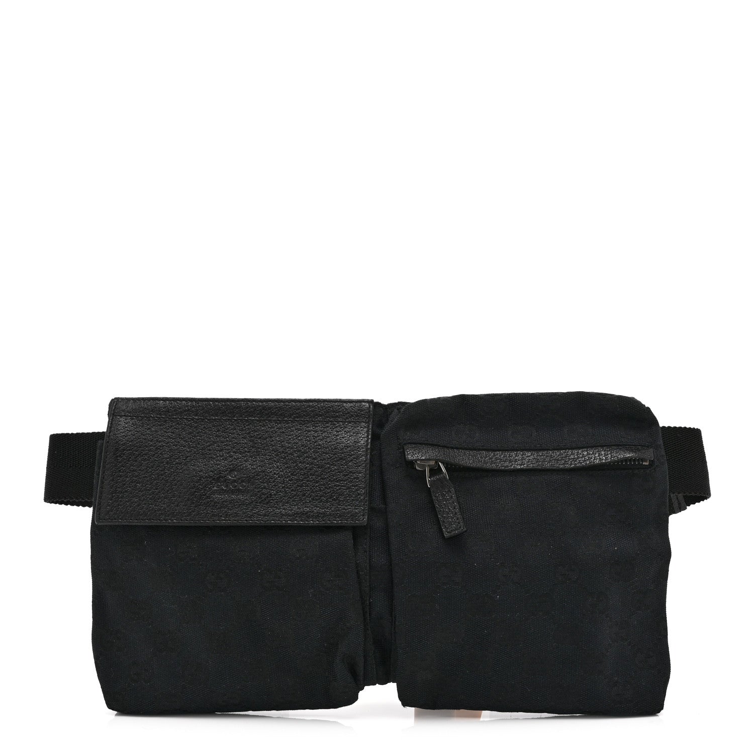 Gucci GG Monogram Double Pocket Belt Bag Black 1 of 10
