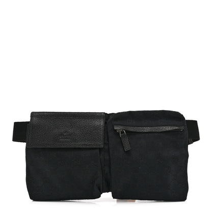 Gucci GG Monogram Double Pocket Belt Bag Black 1 of 10