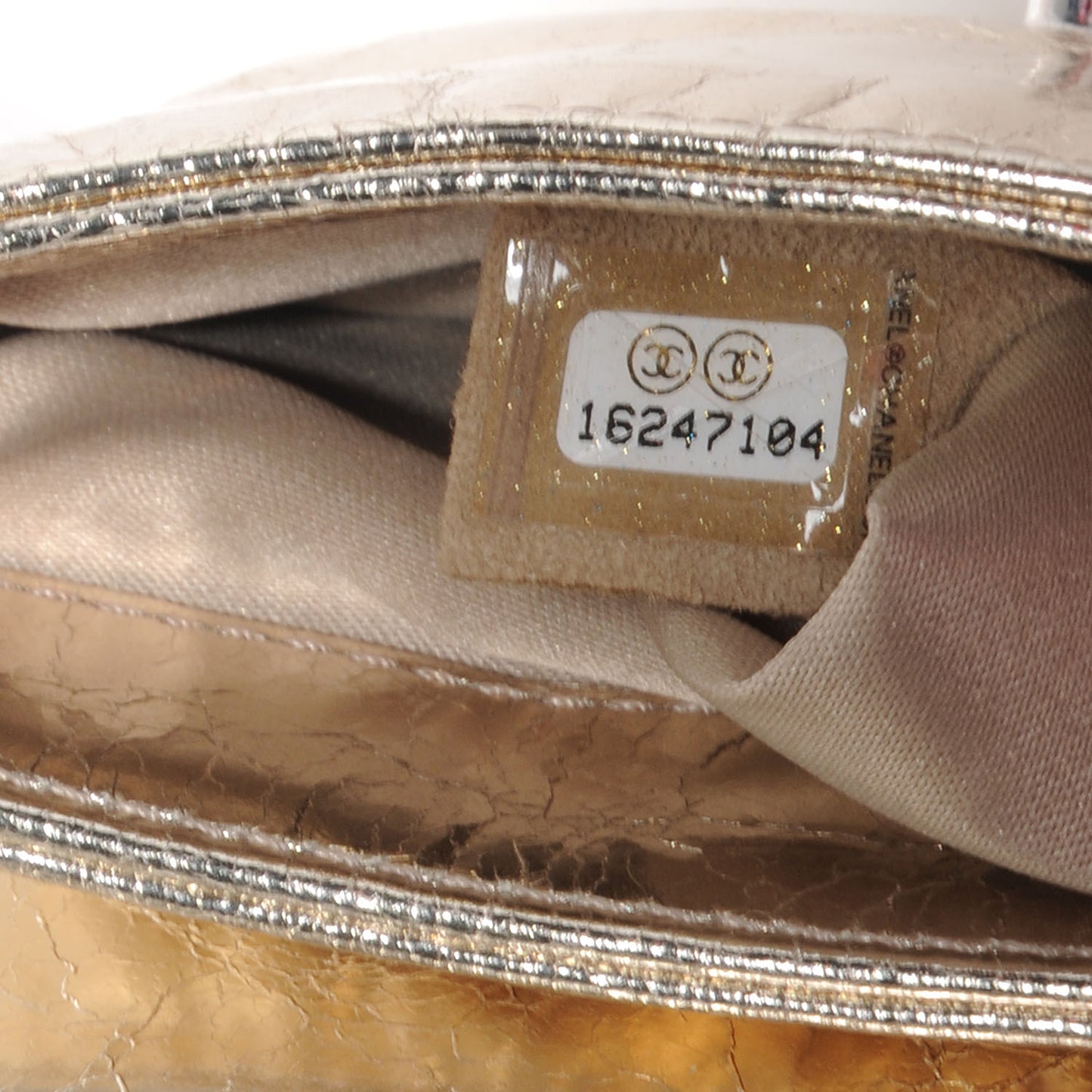 Metallic Calfskin Mini Flap WOC Gold