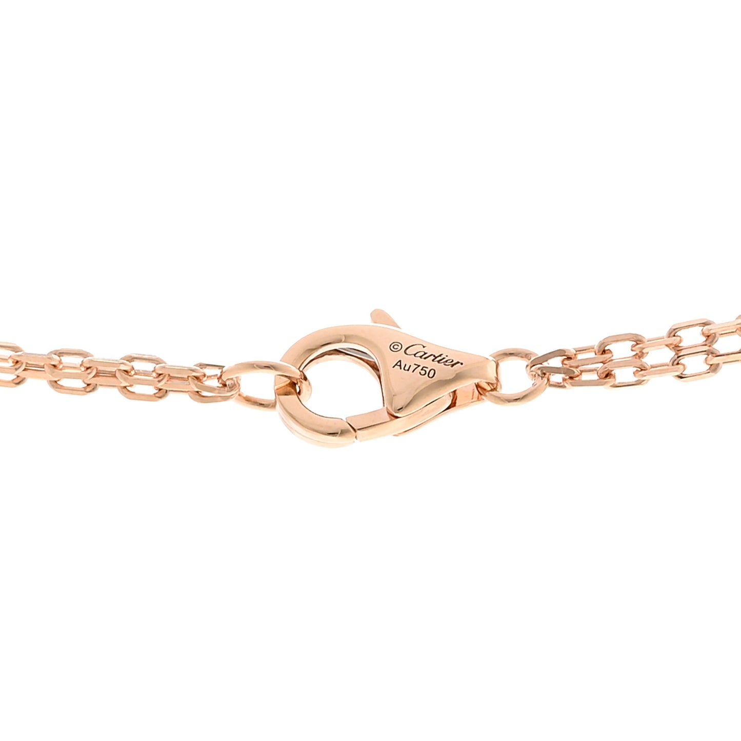 18K Pink Gold 2 Diamond LOVE Necklace