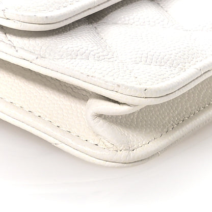 Chanel Caviar Quilted My Everything Belt Flap Card Holder White 10 of 11