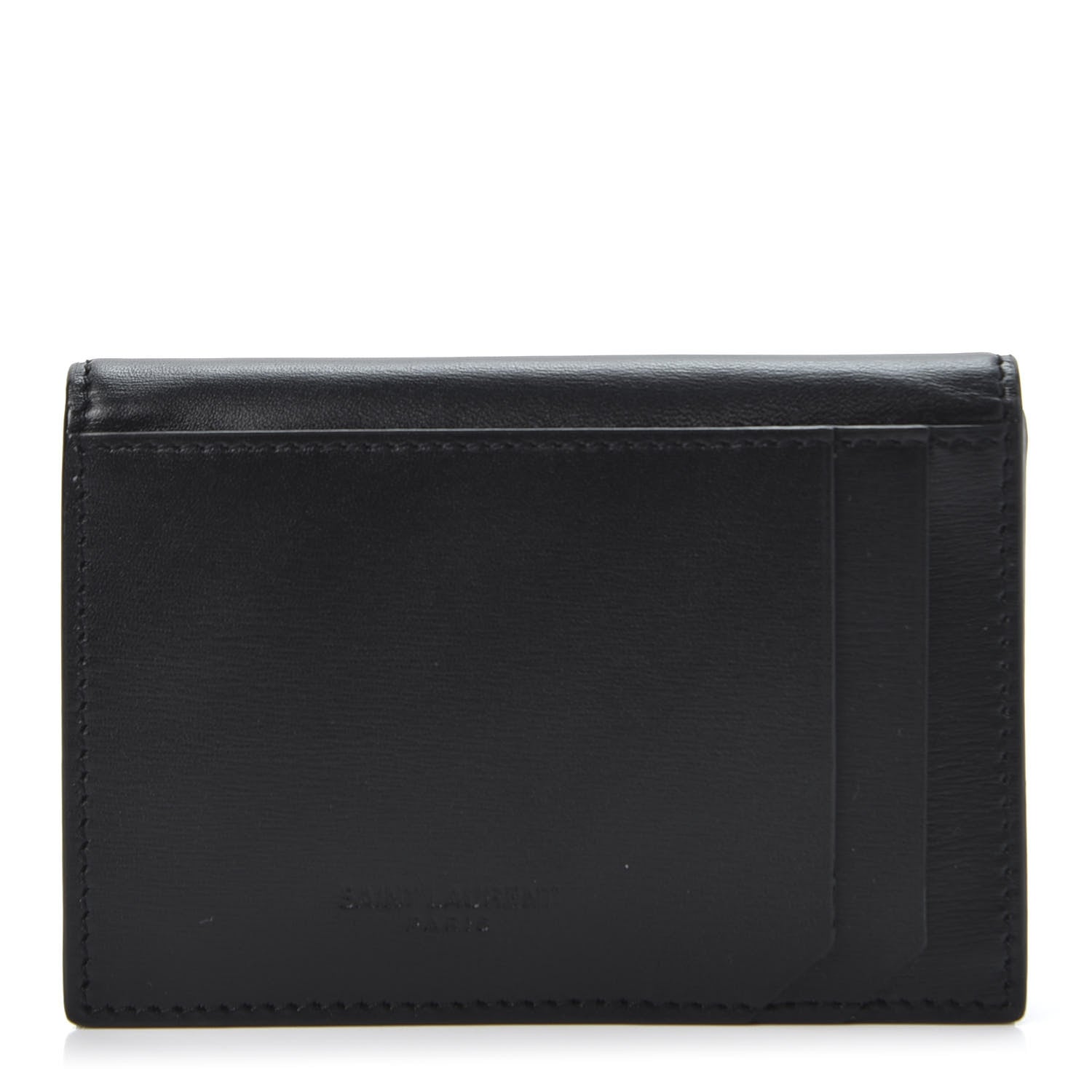 Saint Laurent Calfskin Card Case Holder Black 1 of 9