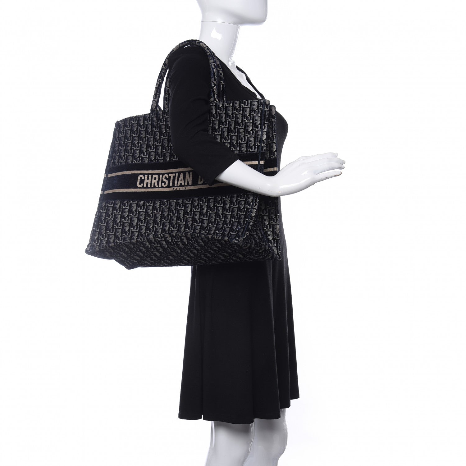 Christian Dior Oblique Velvet Book Tote Blue Multicolor 2 of 12