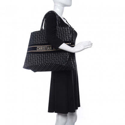 Christian Dior Oblique Velvet Book Tote Blue Multicolor 2 of 12