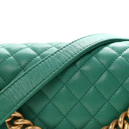Chanel Caviar Quilted Chain Around Medium Boy Flap Green 14 of 19