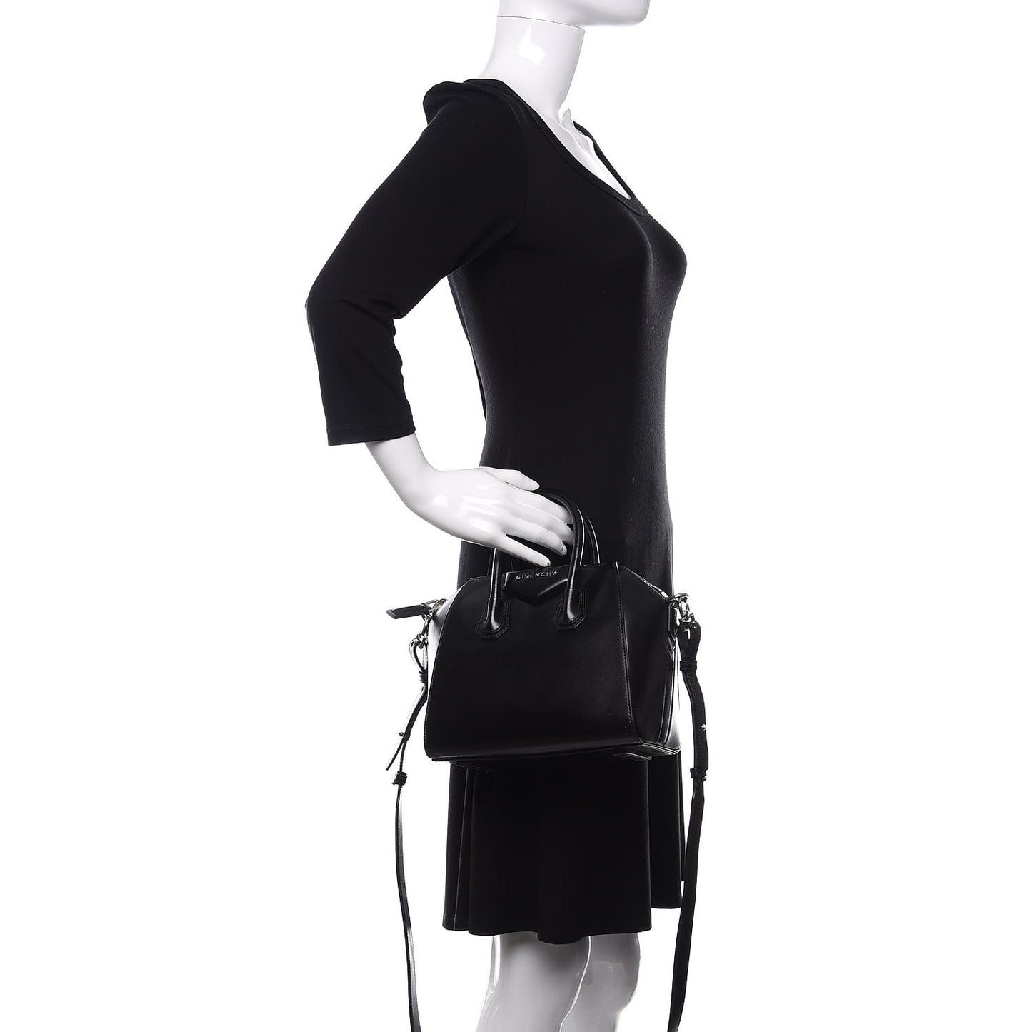 Shiny Lord Calfskin Mini Antigona Black