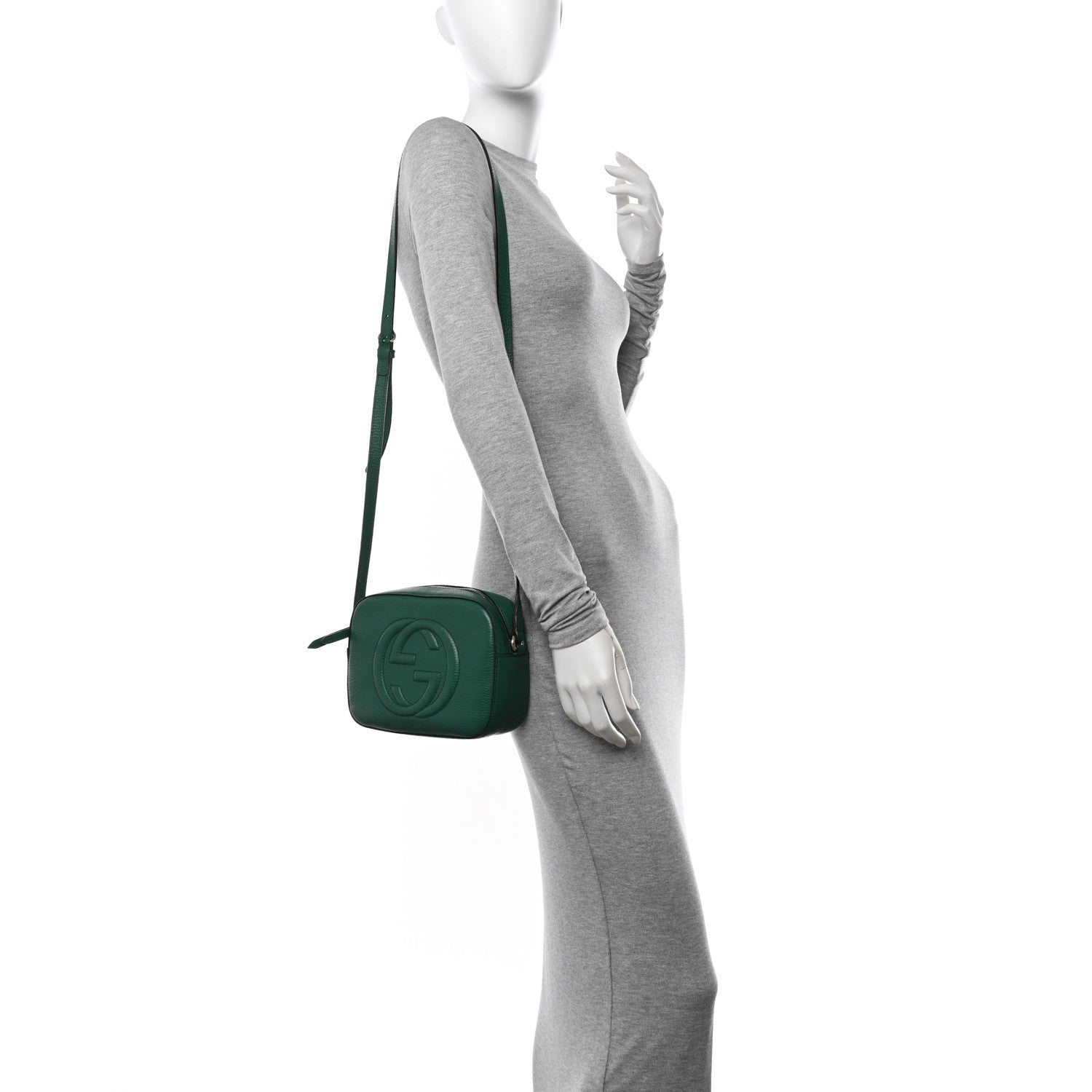 Gucci Pebbled Calfskin Small Soho Disco Bag Emerald Green 2 of 15
