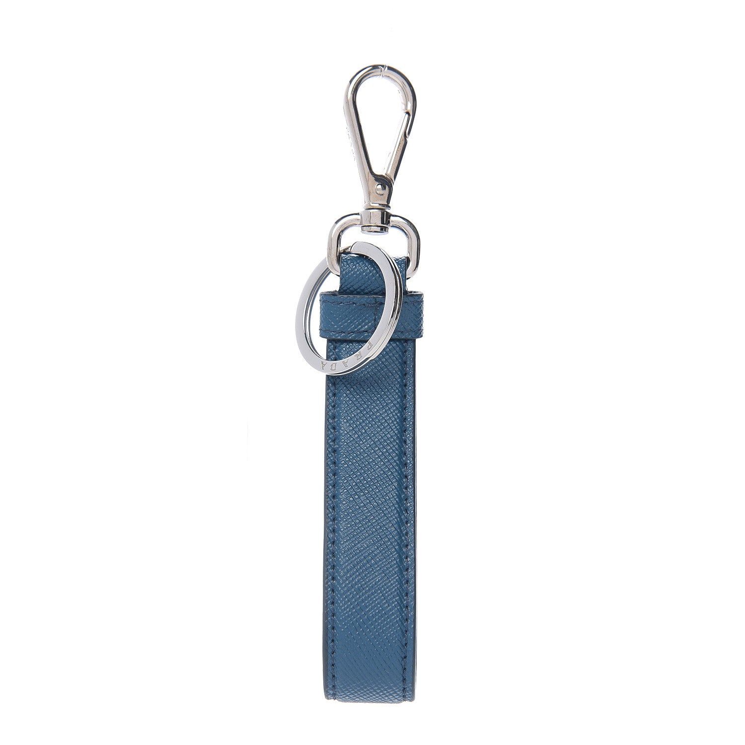 Prada Saffiano Logo Keychain Charm Oceano 2 of 2