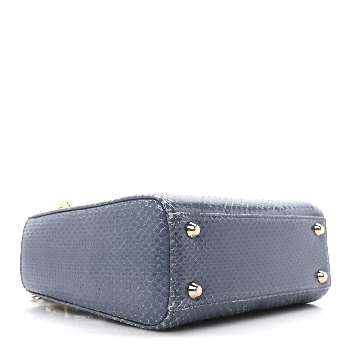 Snakeskin Mini Lady Dior Blue