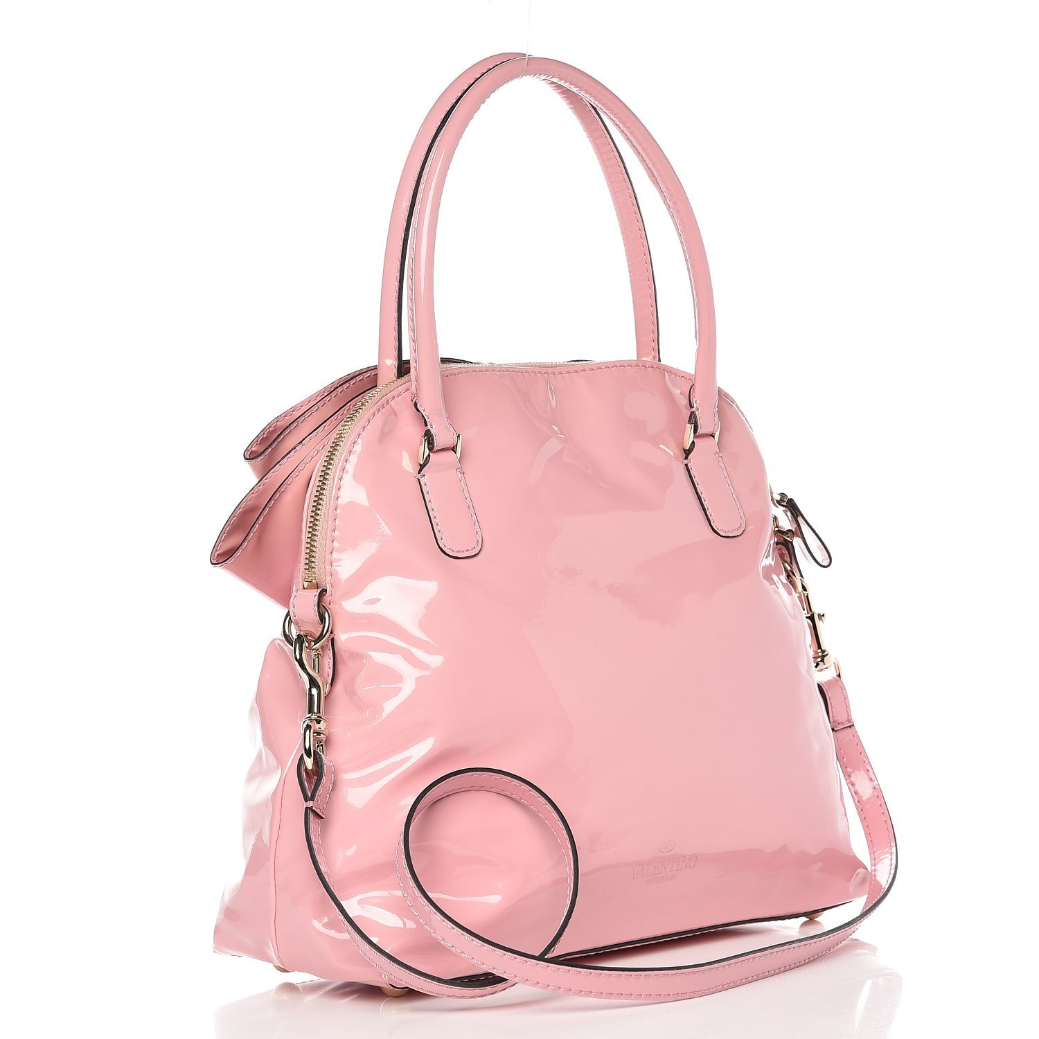 Valentino Garavani Patent Lacca Bow Dome Tote Pop Gardenia 3 of 6