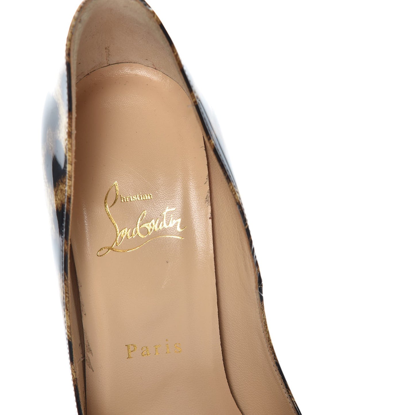 Patent Leopard Lady Peep 150 Pumps 39 Brown