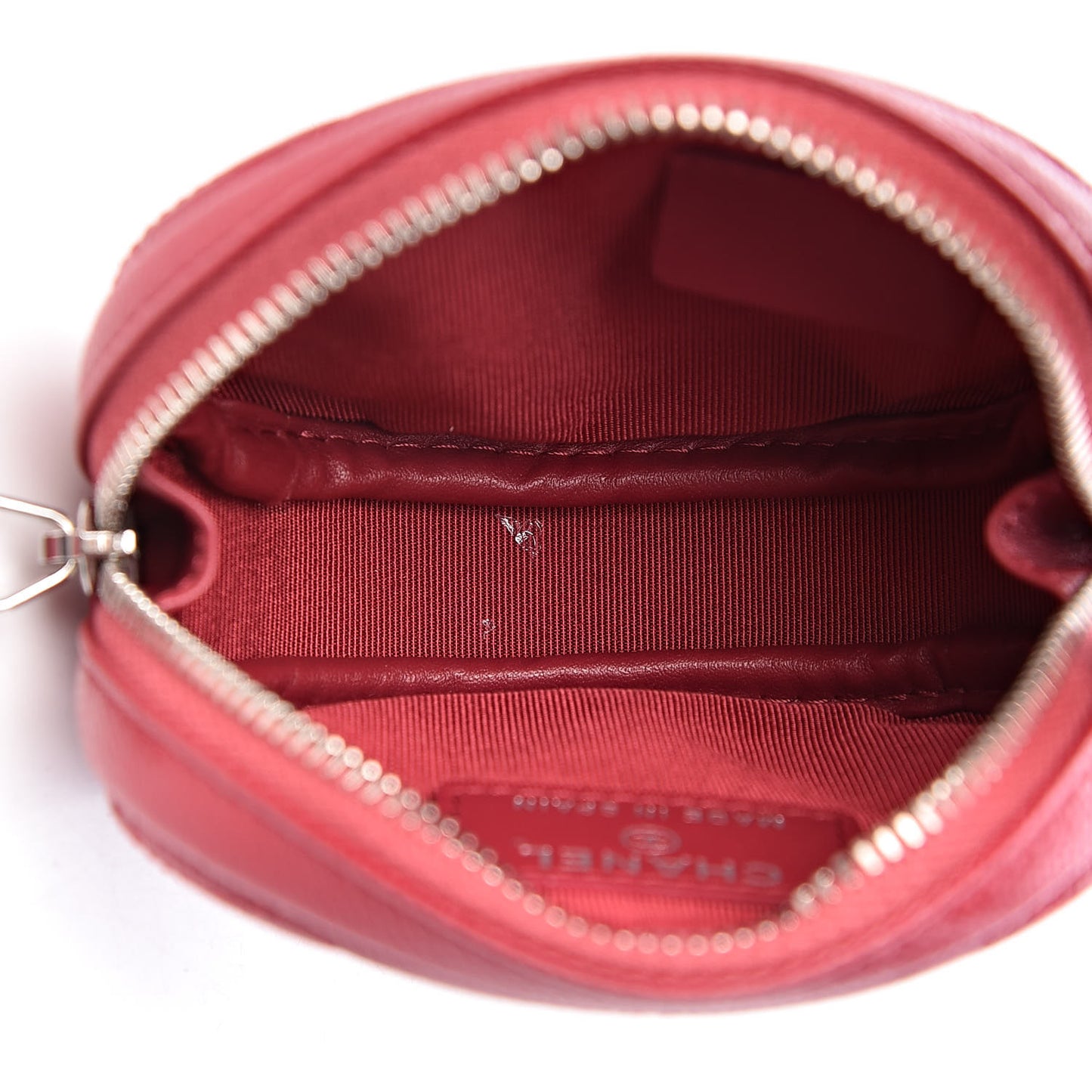Caviar Quilted Zip Around Classic Coin Purse Dark Pink