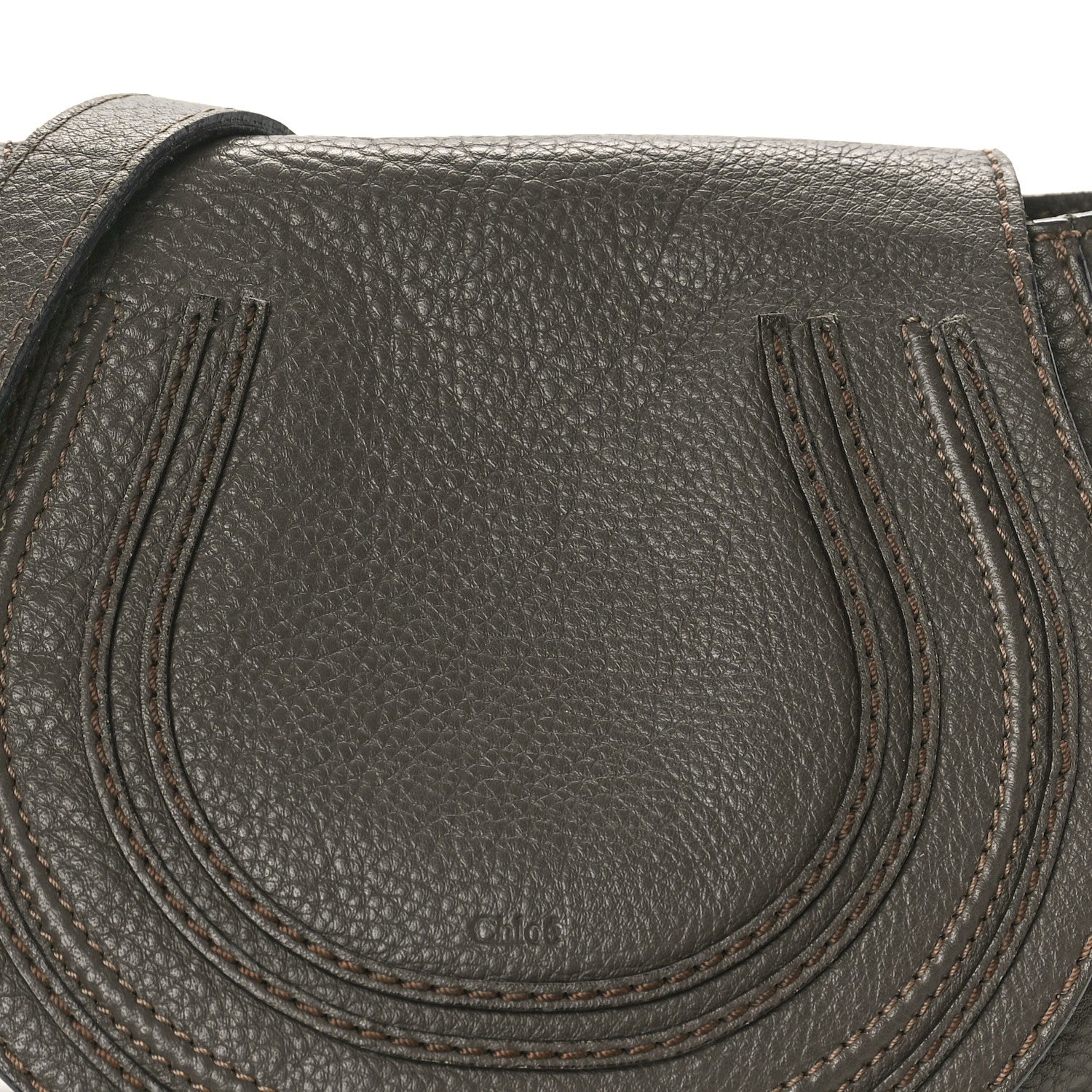 Chloe Grained Calfskin Small Marcie Saddle Bag Brown 7 of 12