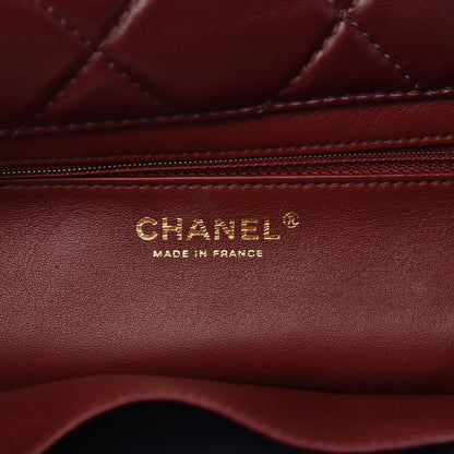 Chanel Shearling Sheepskin Quilted Tri-Color Flap Burgundy Black Grey 6 of 11