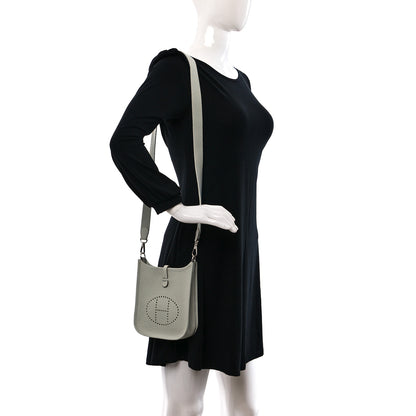 Hermes Taurillon Clemence Amazone Evelyne TPM Gris Neve 2 of 9