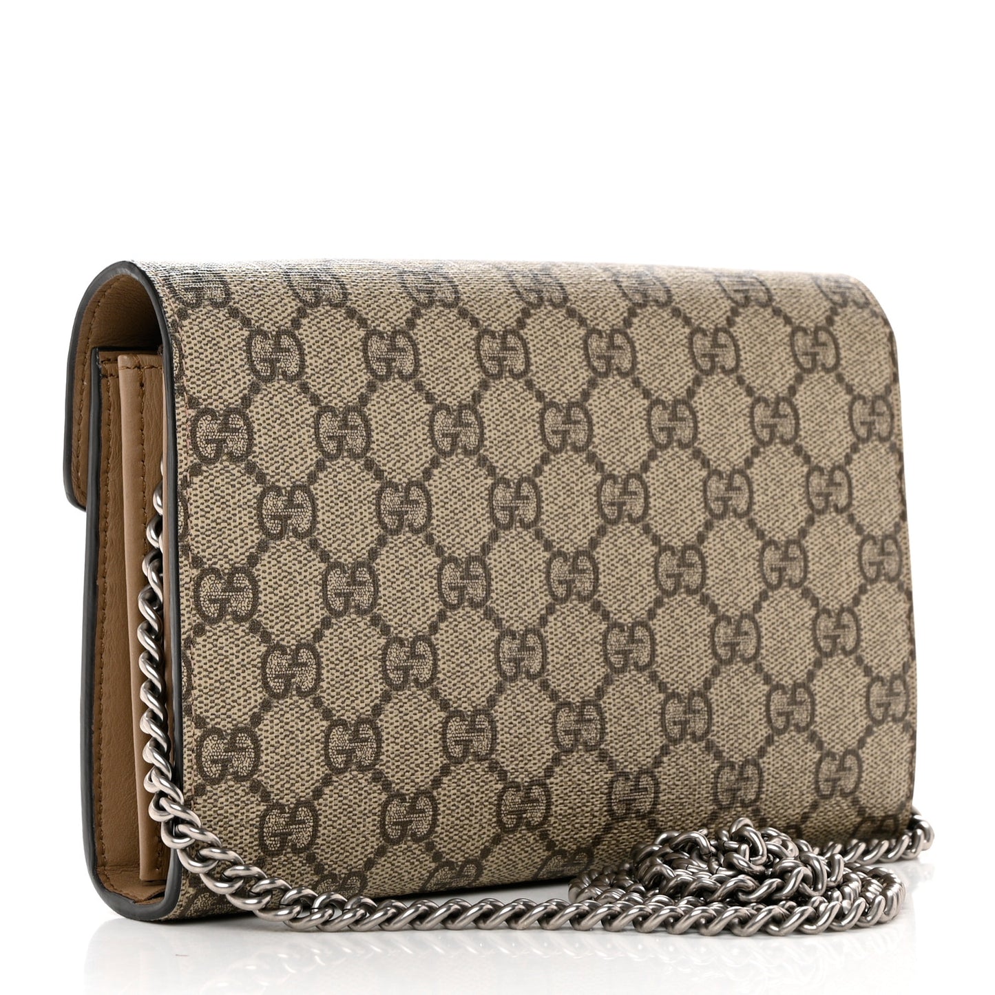 GG Supreme Monogram Mini Dionysus Chain Wallet Beige Taupe