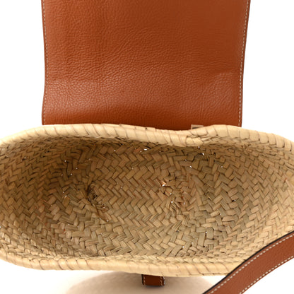 Chloe Raffia Small Grain Calfskin Medium Marcie Basket Tan 5 of 11