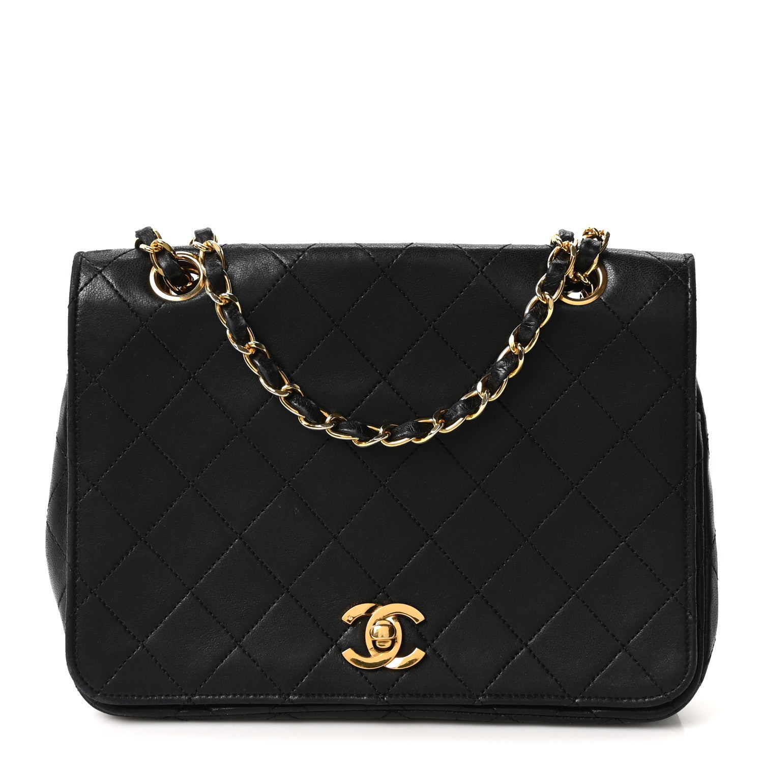 Chanel Lambskin Quilted Small Single Flap Black 1 of 10