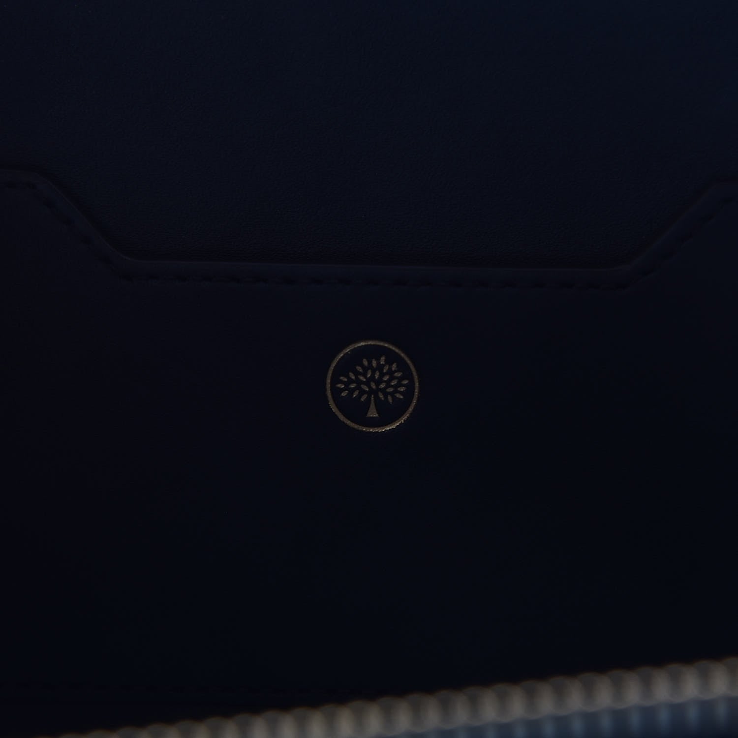 Mulberry Smooth Calfskin Squirrel Embroidered Zip Around Clutch Wallet Navy 6 of 7