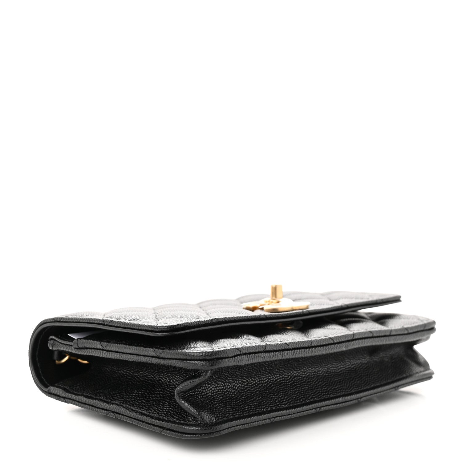 Chanel Caviar Quilted Camellia Wallet On Chain WOC Black 4 of 12