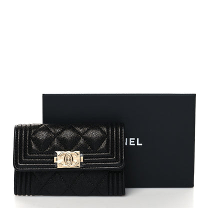 Chanel Caviar Quilted Boy Flap Card Holder Black 10 of 10