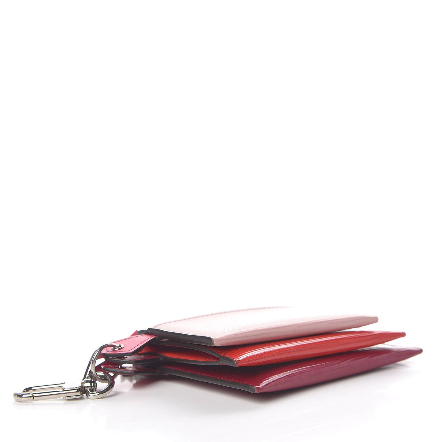 Epi Trio Card Case Wallet Rose Ballerine Rouge Fuchsia
