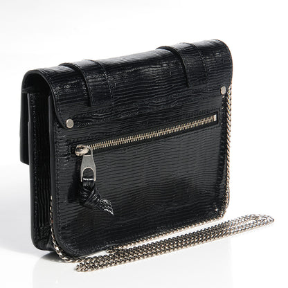 Proenza Schouler Lizard Printed PS1 Large Chain Wallet Black 3 of 6