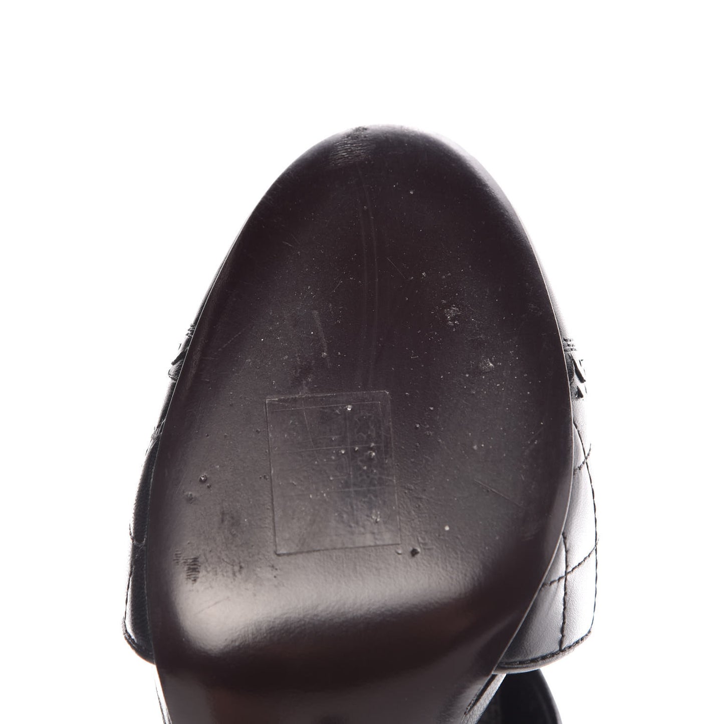 Calfskin Quilted Cut Out Boots 37 Black