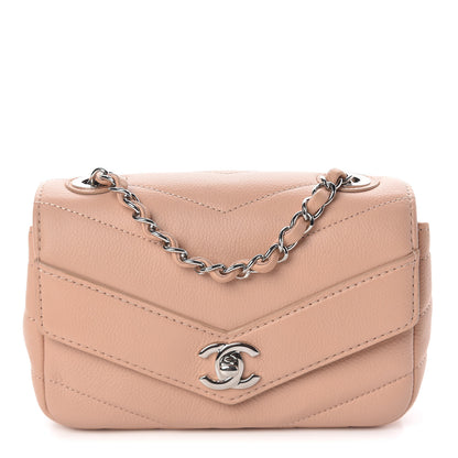 Chanel Caviar Chevron Quilted Small Single Flap Light Pink 1 of 10