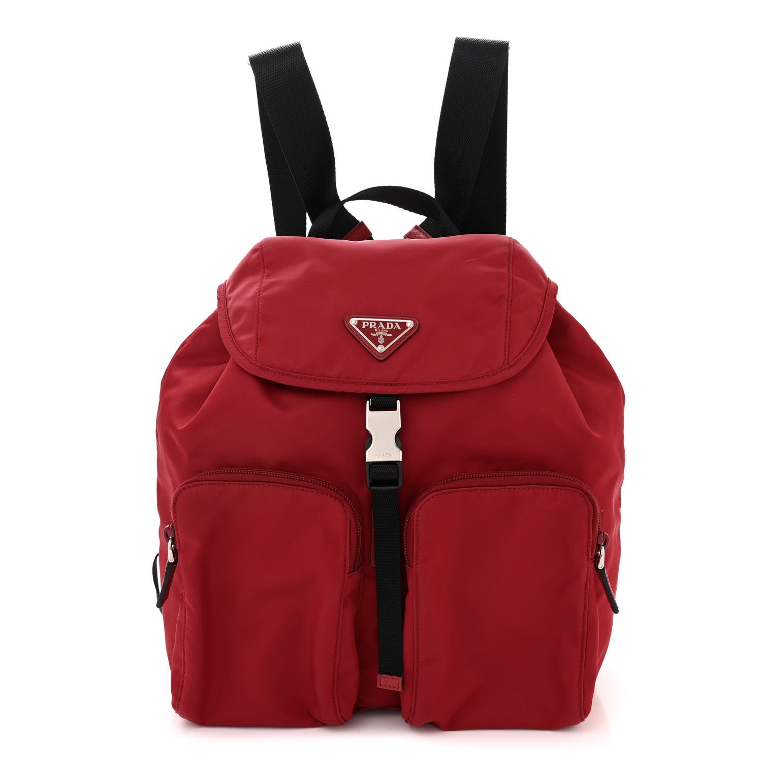 Prada Tessuto Nylon Saffiano Vela Medium Backpack Fuoco 1 of 10