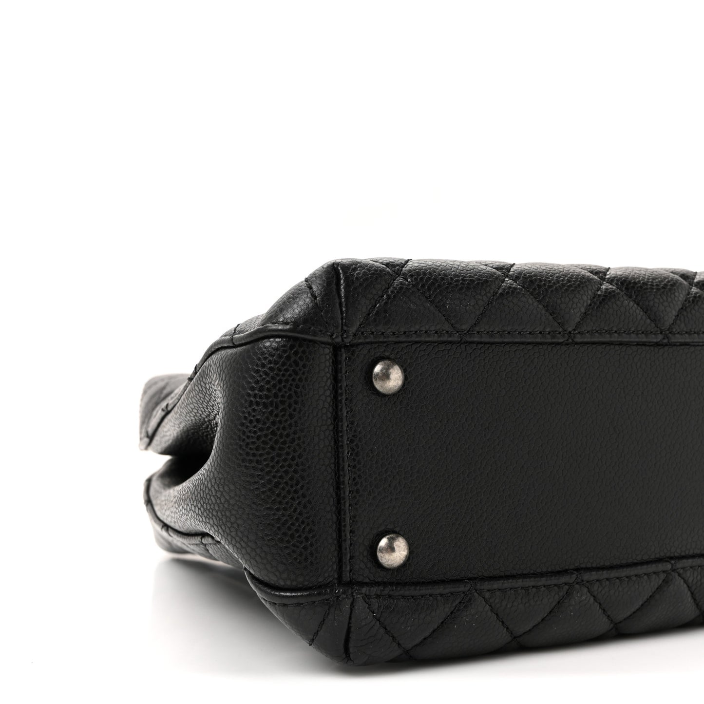Caviar Quilted Small City Shopping Tote Black