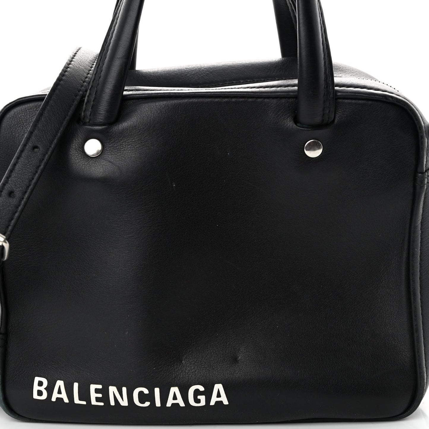 Shiny Day Calfskin XS Triangle Square Bag Black