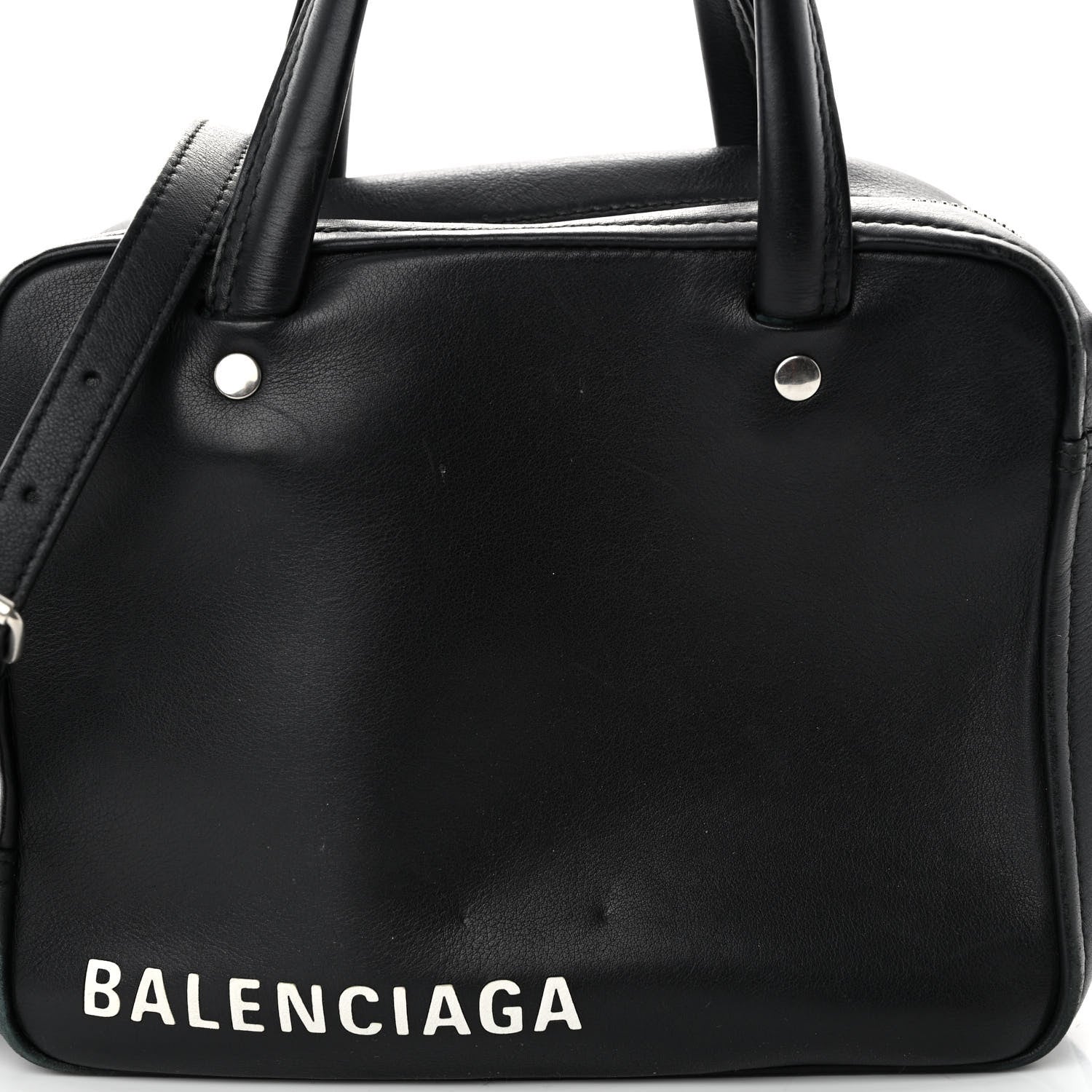 Balenciaga Shiny Day Calfskin XS Triangle Square Bag Black 7 of 12