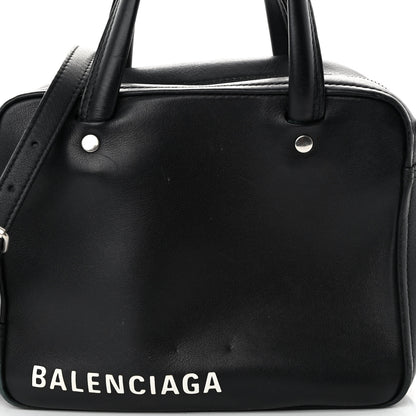 Balenciaga Shiny Day Calfskin XS Triangle Square Bag Black 7 of 12