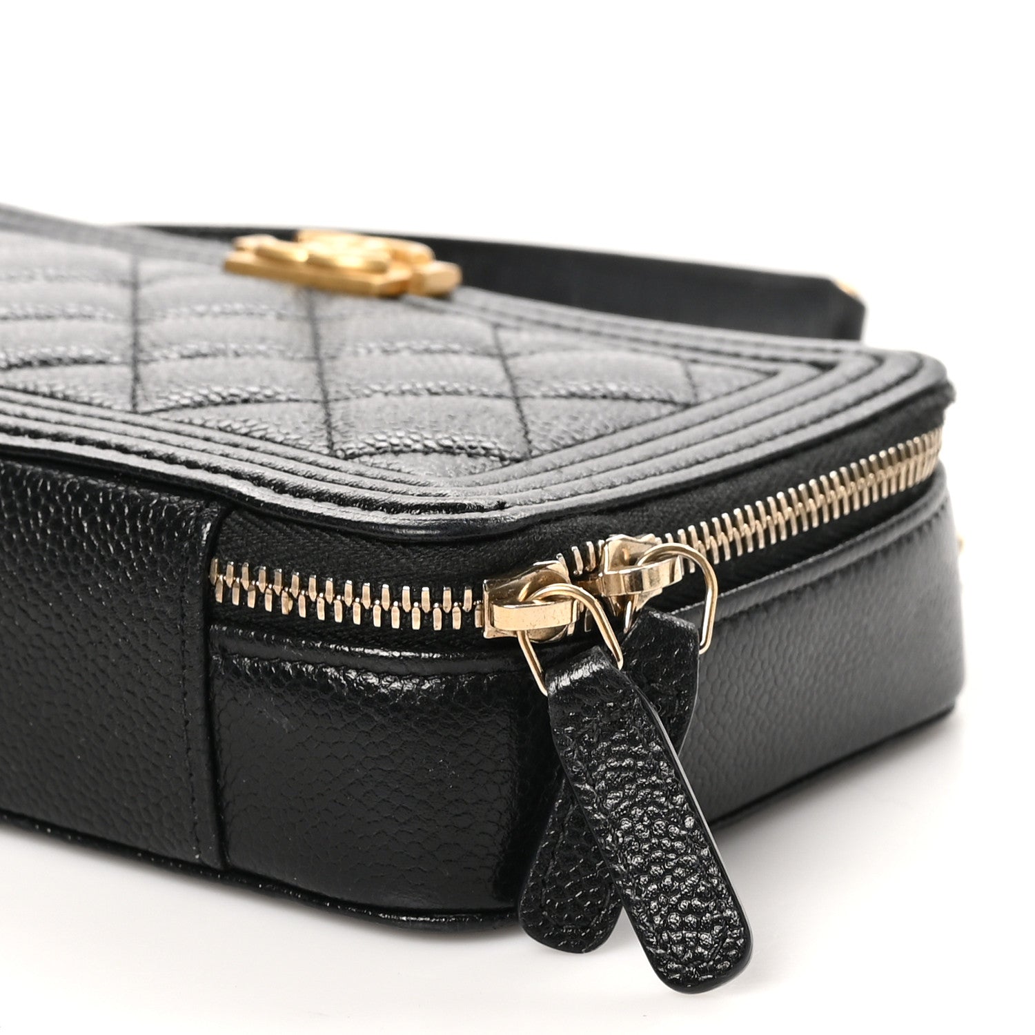 Chanel Caviar Quilted Boy Zip Phone Holder With Chain Black 11 of 11