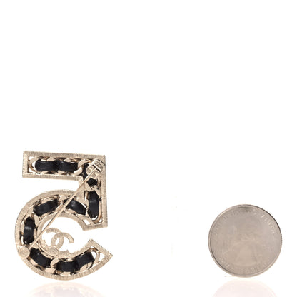 Chanel Lambskin Crystal 5 CC Brooch Gold 2 of 3