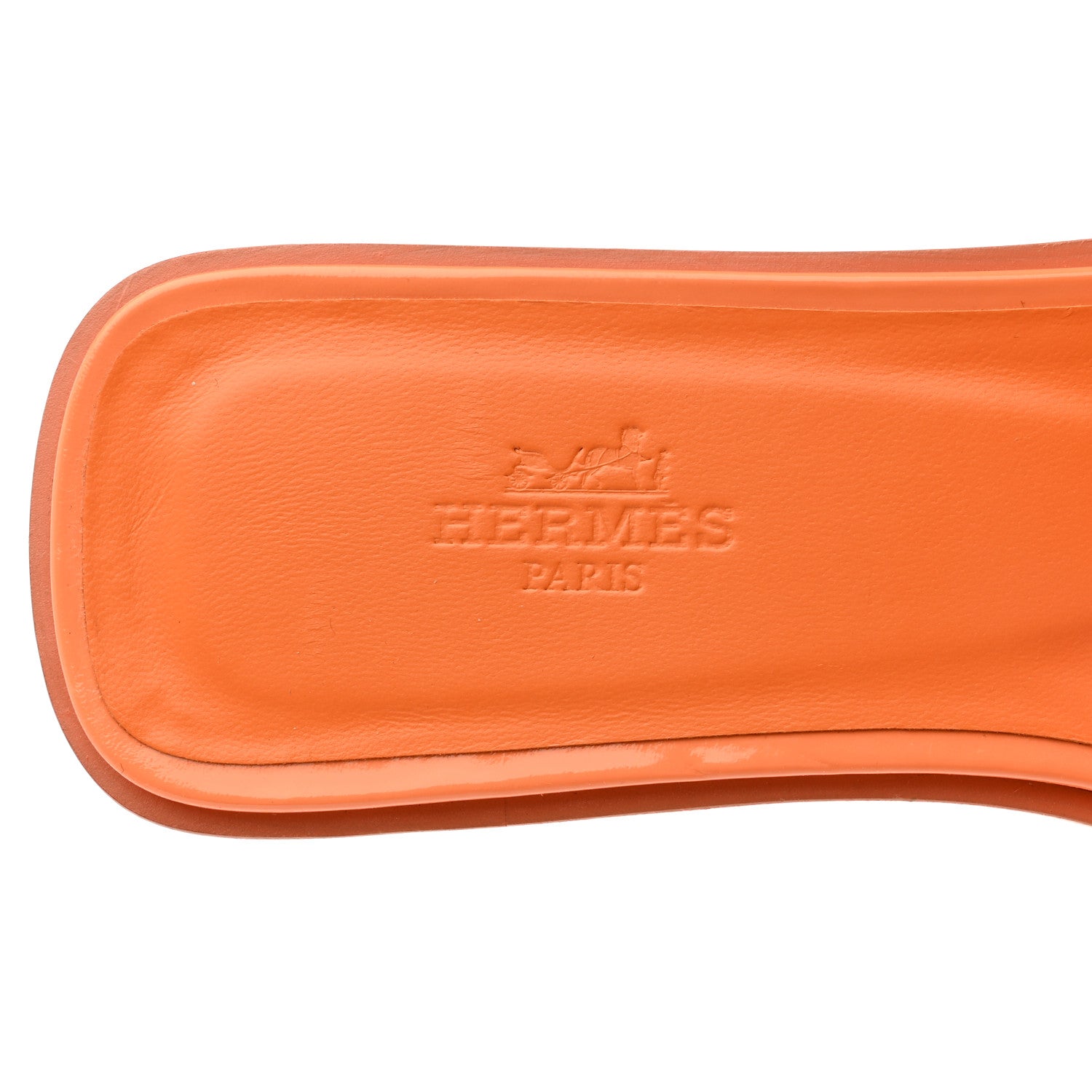 Hermes Patent Oran Sandals 36.5 Orange Melon 6 of 7