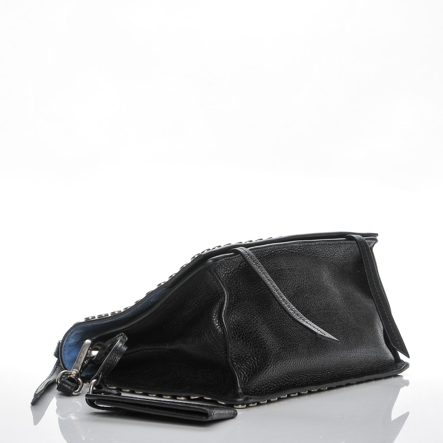Glace Calf Studded Etiquette Flap Nero Black